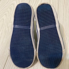 未使用に近いLee ハイカットスニーカー グレー/ネイビー 16cmの画像