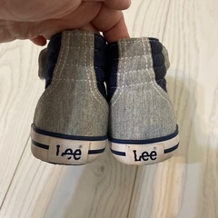 未使用に近いLee ハイカットスニーカー グレー/ネイビー 16cmの画像