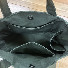 【ハンドメイド】帆布トートバッグ ダークカーキ 1221 新品未使用の画像