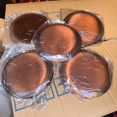 GYP1221 純銅製　玉利久 銘々皿揃 ５枚 茶托　菓子皿の画像