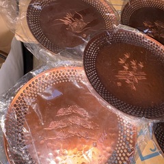 GYP1221 純銅製　玉利久 銘々皿揃 ５枚 茶托　菓子皿の画像