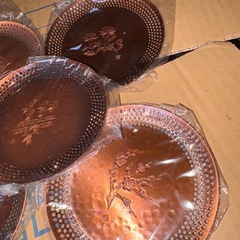 GYP1221 純銅製　玉利久 銘々皿揃 ５枚 茶托　菓子皿の画像