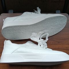 新品 25.5cm メンズ スニーカー ホワイト 厚底 シューズ 普段着 識別番号:【N607-S】の画像