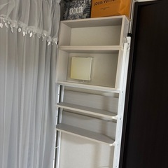 突っ張り オープンラック 収納 棚 ボックス 木目 間仕切り　幅60cm の画像