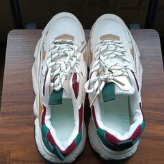 新品 26cm メンズ スニーカー ホワイト 厚底 シューズ 普段着 識別番号:【N608-S】の画像