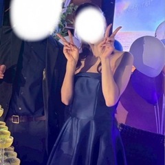 結婚式 二次会 ドレス ネイビー ブルーの画像