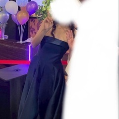結婚式 二次会 ドレス ネイビー ブルーの画像