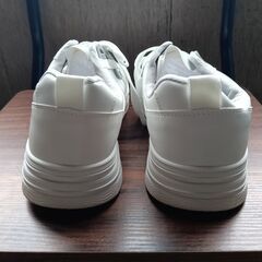 新品 25.5cm メンズ スニーカー ホワイト 厚底 シューズ 普段着 識別番号:【N609-S】の画像