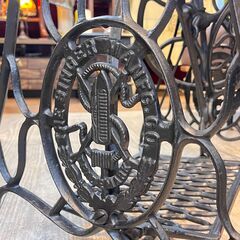 ※SINGER シンガー ミシン脚テーブル アイアン鉄脚 横幅91cm×奥行40cm×高さ73cm サイドテーブル 作業台 カフェテーブル 什器 ヴィンテージ アンティーク★買取帝国 志木店の画像