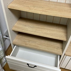 ニトリ　フリーラック 本棚　収納棚　ナチュラル/ホワイト マリーナシリーズ　の画像