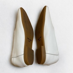 あしながおじさん ホワイト フラットシューズ 24cm スクエアトゥの画像