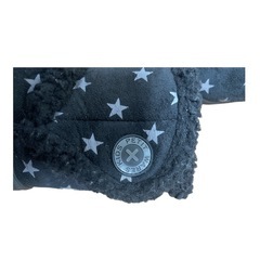 子供用 黒 星柄 フリースブーツ 14cmの画像