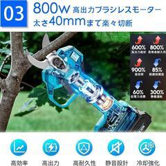電動剪定バサミ❣️電動バサミ 切断径40mmのコードレス2段階開き バッテリー付の画像