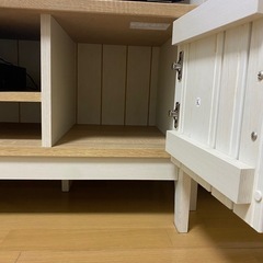 ニトリ　テレビ台　ローボード ナチュラル/ホワイト　マリーナシリーズの画像