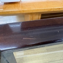 【ドリーム川西店限定】☆ジモティー見たよ割引☆  ガラステーブル クリーニング済み 【2125560000042147 】の画像