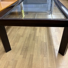 【ドリーム川西店限定】☆ジモティー見たよ割引☆  ガラステーブル クリーニング済み 【2125560000042147 】の画像