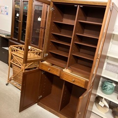 12/25まで店頭商品一部を除き半額クリスマスSALE!!開催中　イ2512-225 カップボードW870 ブラウン キズ汚れ有りの画像