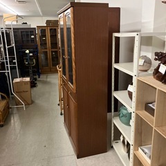 12/25まで店頭商品一部を除き半額クリスマスSALE!!開催中　イ2512-225 カップボードW870 ブラウン キズ汚れ有りの画像