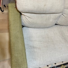 【0円】分割可！L字カウチソファ（幅220cm・ツートンカラー）の画像