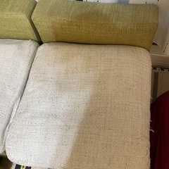 【0円】分割可！L字カウチソファ（幅220cm・ツートンカラー）の画像