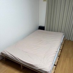 LOWYA  セミダブル　ベッドフレーム　　マットレス付の画像