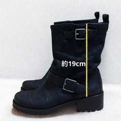 コールハーン エンジニアブーツ 黒 6B 23cmの画像