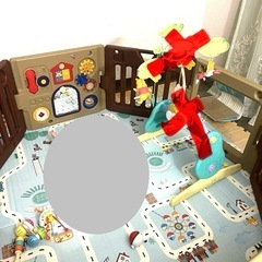 日本育児 ミュージカルキッズランドEX 8枚セット マロン　ベビーゲートの画像