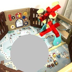 日本育児 ミュージカルキッズランドEX 8枚セット マロン　ベビーゲートの画像