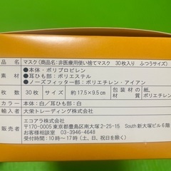 在庫10箱　使い捨てマスク30枚入りの画像