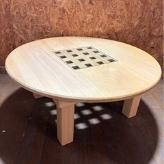 L2105 ガラス円形テーブル 座卓 折りたたみの画像