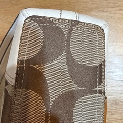 コーチ ショルダーバッグ ブラウン/ホワイト/ピンクの画像