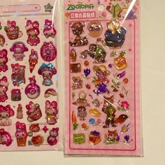 ボンボンドロップシール　桃シール　5枚セットの画像