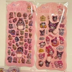 ボンボンドロップシール　桃シール　5枚セットの画像