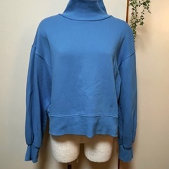 グリーンレーベル　GIZA 裏起毛ハイネックプルオーバースウェット　ブルーの画像