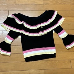 スワンキッス　ニット　スウェット　セーター　オフショル　黒　Swankissの画像