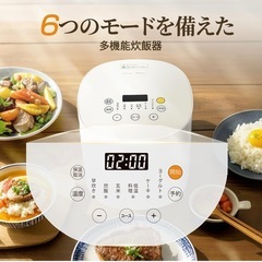 新品 炊飯器 3合 一人暮らし 3合炊き 炊飯器 ミニ 低温調理機能 マイコン式
の画像