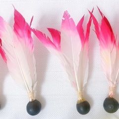 【昔ながらの郷土玩具】羽根つきの羽根『つくばね』21個セット 胡鬼子（こぎこ）5本羽根の画像