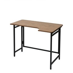 【山善)】パタパタコーナーデスク メラミン天板　アンティークぶらうブラウンの画像