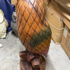 フクロウ！木彫り！高さ約780！！オブジェ！の画像