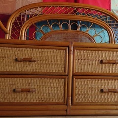 藤製引き出し付チェスト　お譲りしますの画像