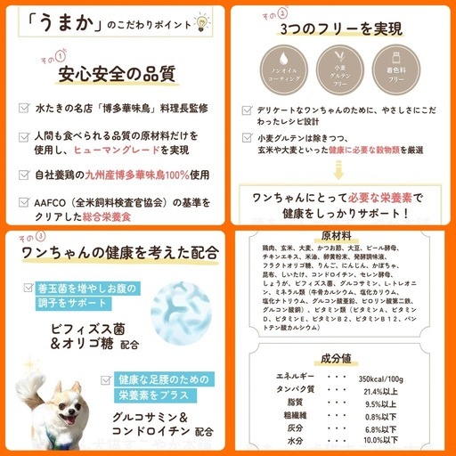犬ごはん うまかUMAKA ナチュラルドッグフード  1.5kg×4袋=6kg 2.2万円分  無添加 国産チキン グルテンフリー