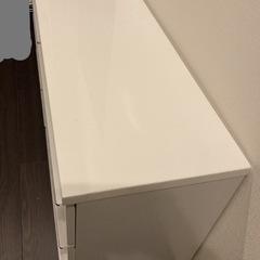 タンス　3段収納　白色の画像