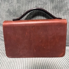 ダブルファスナー クラッチバッグ(Brown)の画像