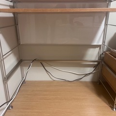 無印良品ステンレスユニットシェルフ　棚•追加小棚•バックパネル•ボックス•フラップ扉　ワイド大の画像