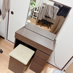 ドレッサー　鏡台　ブラウン　木製の画像