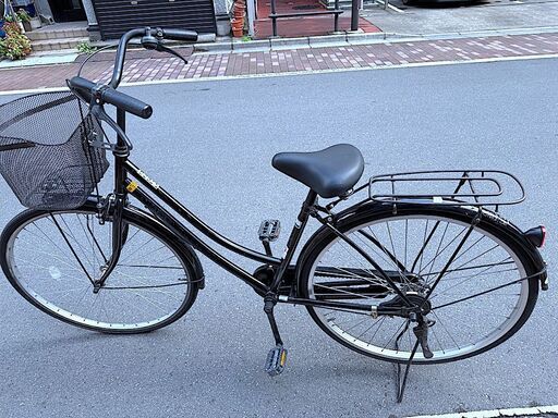 27インチ 軽快車】中古 自転車 黒 シティサイクル パティオボックス