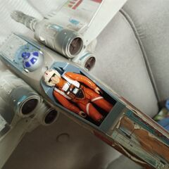 ヴィンテージ 1995年 スター・ウォーズ 「パワー・オブ・ザ・フォース」 Xウイング・ファイター（パイロットフィギュア＆スピーダーバイク付き）の画像