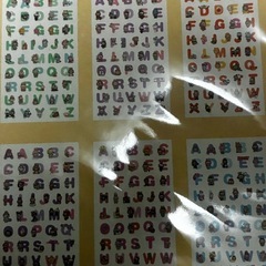 ラブブ アルファベットと数字のミニシールの画像