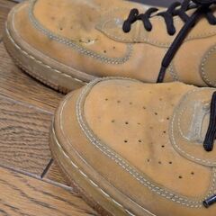 NIKE Air Force1 ハイカットベージュ スニーカー 28.5cmの画像