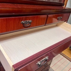 レトロ タンス 棚 8段 ラック 収納棚 ガラス扉棚分離可能の画像